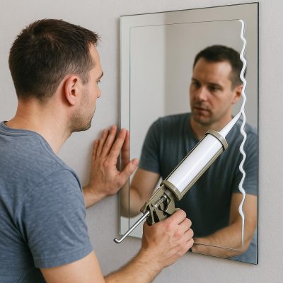 Как приклеить зеркало к стене