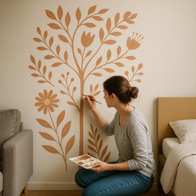 Рисунки на стене в квартире своими руками: самые интересные варианты