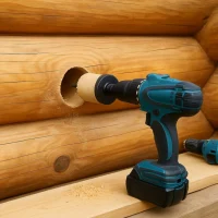 отверстие в бревне