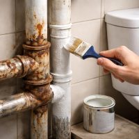 чем покрасить ржавые трубы в туалете